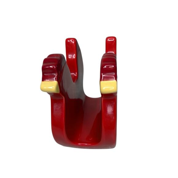Sur La Table Red Polka Dot Chicken Ceramic Napkin Holder Farmhouse Kitchen Decor - Picture 4 of 13